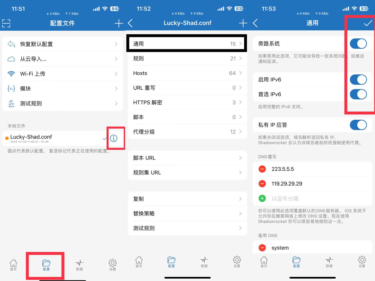 Shadowrocket (小火箭) IPv6 设置路径