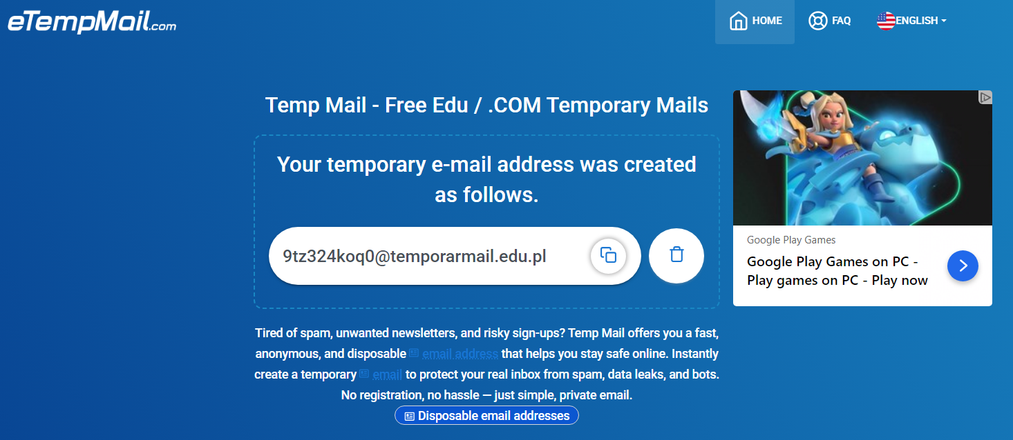 图片描述：eTempMail